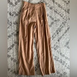 Abercrombie & Fitch Women's Linen-Blend Tailored Wide Leg Pant